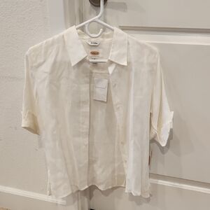 Talbots Women's Cream Button Down Shirt